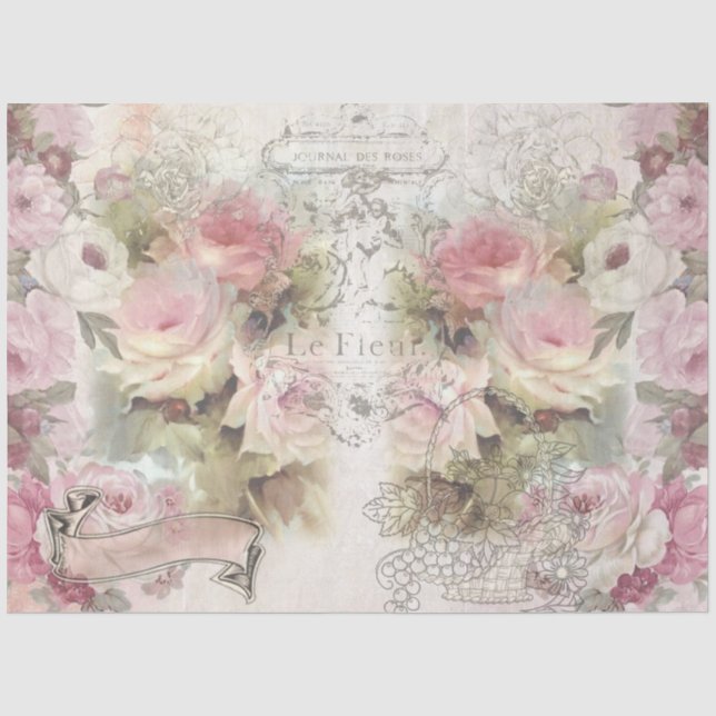 Shabby Chic Collage Series Design 1 Tissue Paper (Front)