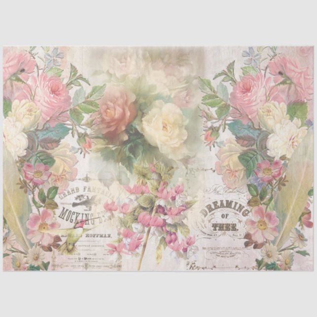 Shabby Chic Collage Series Design 5 Tissue Paper (Front)