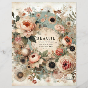 Shabby chic cottage core collage scrapbook journal