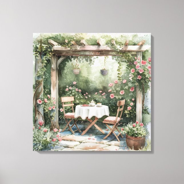 Shabby Chic Cottage Garden Canvas Art (Front)