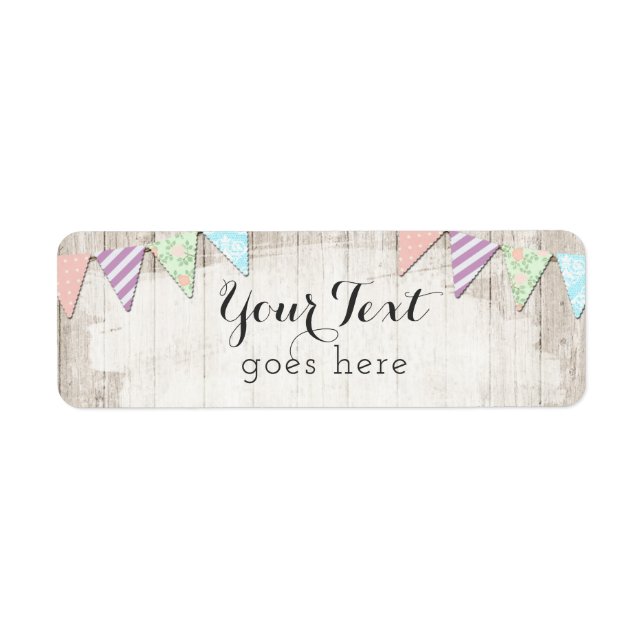 Shabby Chic Country Bunting sur bois peint rustiqu (Devant)