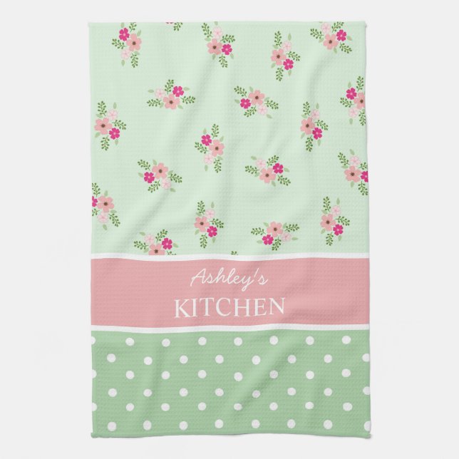 Shabby Chic Country Floral Kitchen Towel (Vertical)