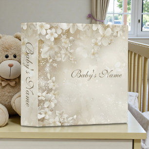 Shabby Chic Cream Floral Baby Photos Binder
