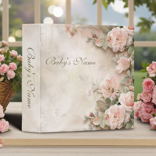 Shabby Chic Cream & Pink Floral Baby Photos Binder