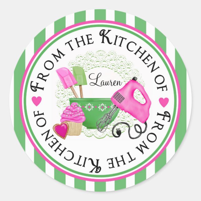 Shabby Chic Cupcake baking Stickers (Front)