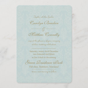 Shabby Chic Damask Vintage Wedding Invite