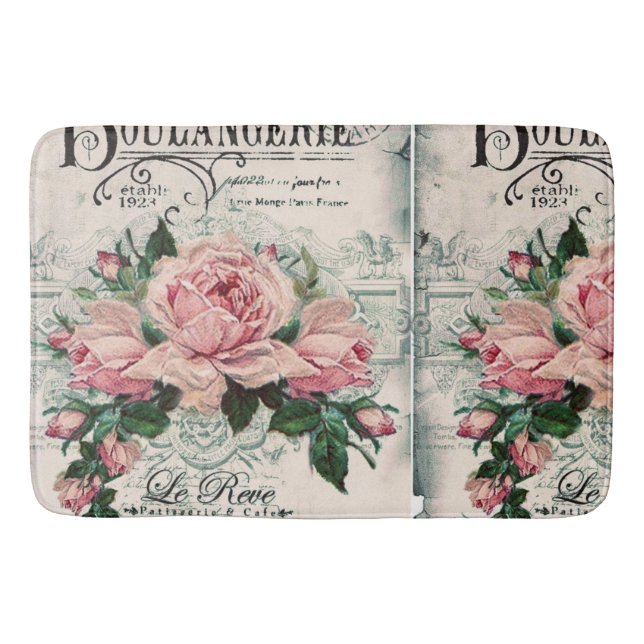 shabby chic, decoupage, victorian, french chic, pa bath mat (Front)