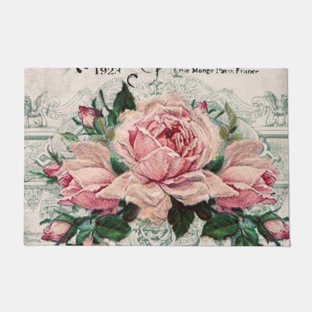 shabby chic, decoupage, victorian, french chic, pa doormat (Front)