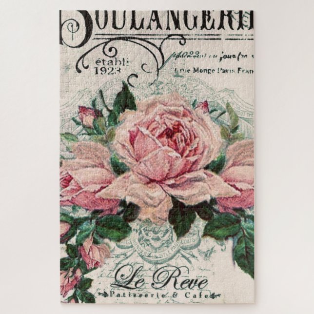 shabby chic, decoupage, victorian, french chic, pa jigsaw puzzle (Vertical)
