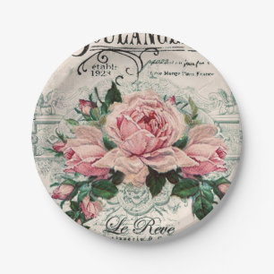 shabby chic, decoupage, victorian, french chic, pa paper plate