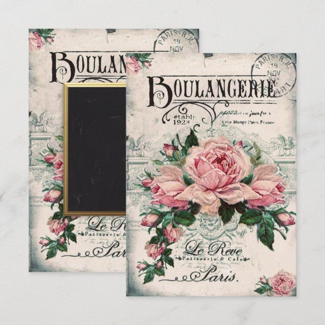 shabby chic, decoupage, victorian, french chic, pa save the date (Front/Back)