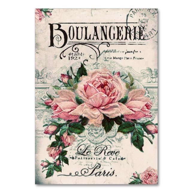 shabby chic, decoupage, victorian, french chic, pa table number (Front)