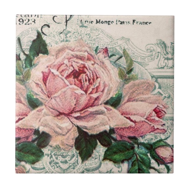 shabby chic, decoupage, victorian, french chic, pa tile (Front)