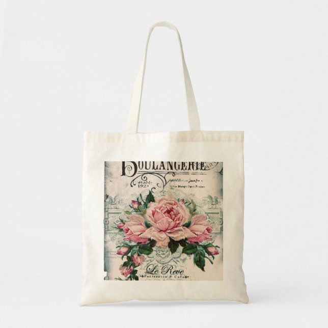 shabby chic, decoupage, victorian, french chic, pa tote bag (Front)