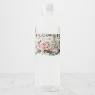 shabby chic, decoupage, victorian, french chic, pa water bottle label