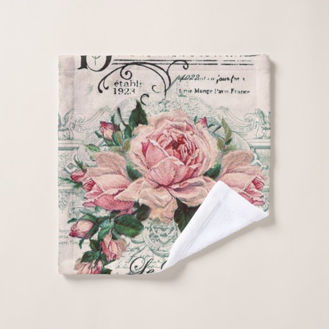 shabby chic, découpage, victorien, français chic,  (Gant de toilette)