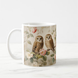 Shabby Chic Elegant Owls Coffee Mug