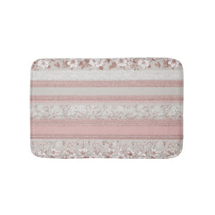 Shabby Chic Elegant PInk Floral Vintage Lace Bath Mat