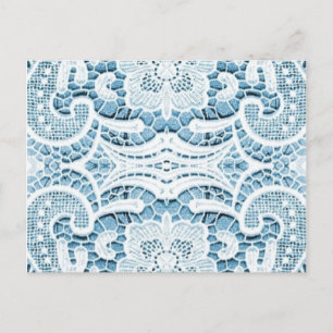 Shabby Chic Floral aqua blue bohemian chic lace Postcard