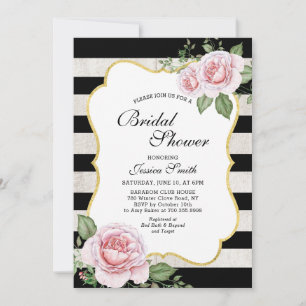 shabby chic floral bridal shower invitation