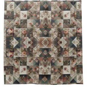 Shabby Chic Floral Faux Quilt Pattern