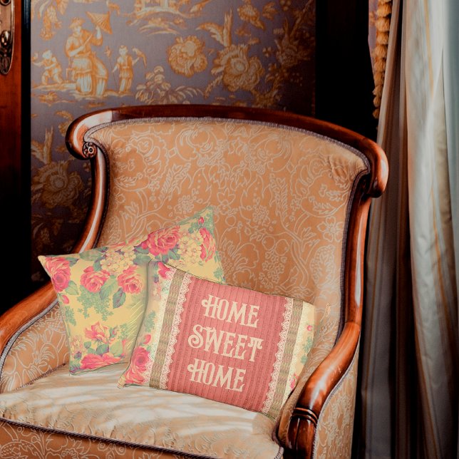 Shabby Chic Floral Home Sweet Home Reversible Accent Pillow (Creator Uploaded)