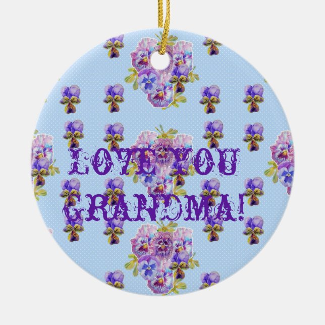 Shabby Chic Floral Love You Grandma Decoration (Front)