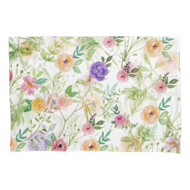 Shabby Chic Floral Pillowcase (Front)
