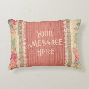 Shabby Chic Floral Poodle With Roses  Accent Pillow