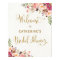 Shabby Chic Floral Rose Bridal Shower Welcome Sign