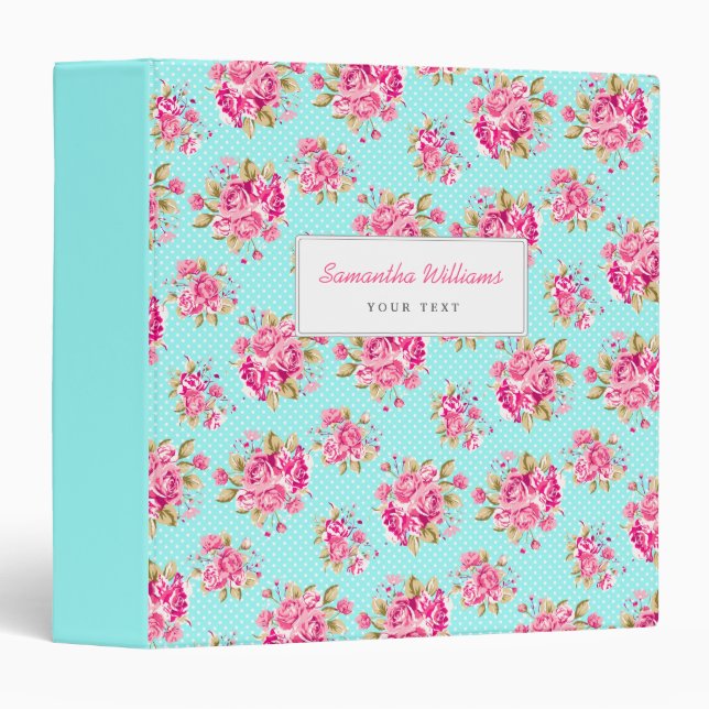 Shabby Chic Floral Roses Binder (Front/Spine)