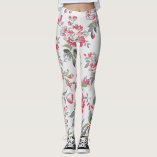 Shabby Chic Floral Roses Pattern Leggings