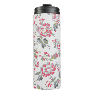 Shabby Chic Floral Roses Pattern Thermal Tumbler