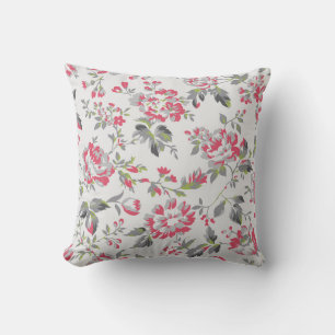 Shabby Chic Floral Roses Pattern Throw Pillow