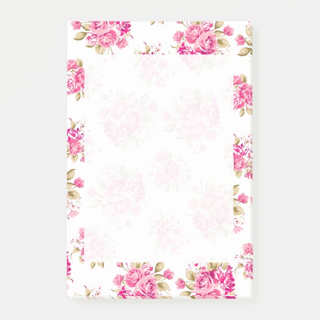 Shabby Chic Floral Roses Post-it Notes (Front)