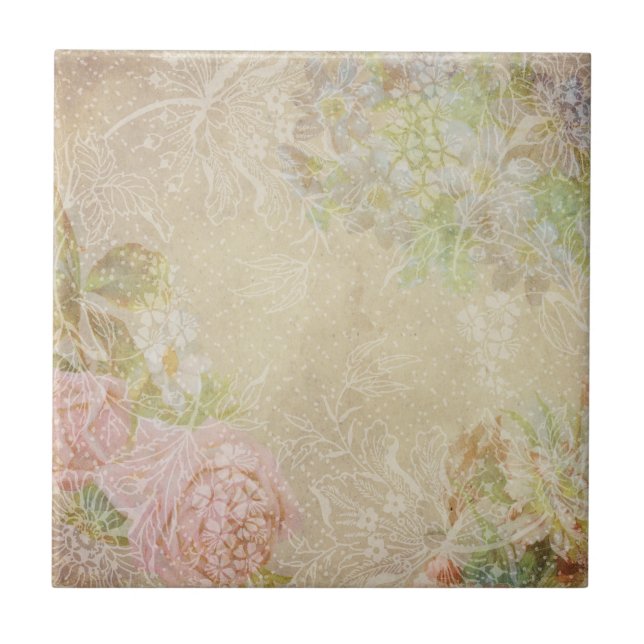 Shabby Chic Floral Tile (Front)