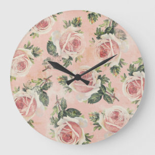 Shabby Chic Floral Wall Clock