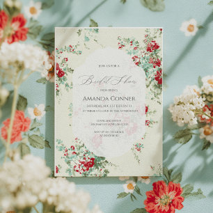 Shabby chic florals Bridal Shower Invitation