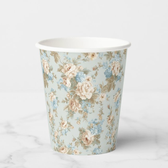 Shabby Chic florals Paper Cups (Front)