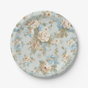Shabby Chic florals Paper Plate