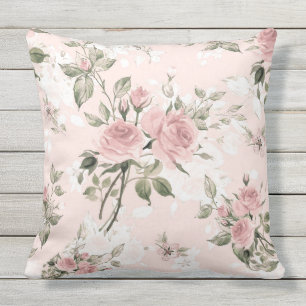 Shabby chic, french chic, vintage,floral,rustic,pi throw pillow