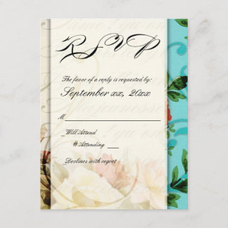 shabby chic french vintage RSVP card