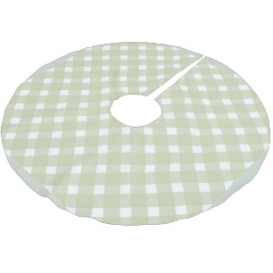 Shabby Chic Gingham Pastel Green Mix Brushed Polyester Tree Skirt