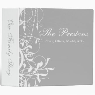 Shabby Chic Grey Chandelier Family Album Binder
