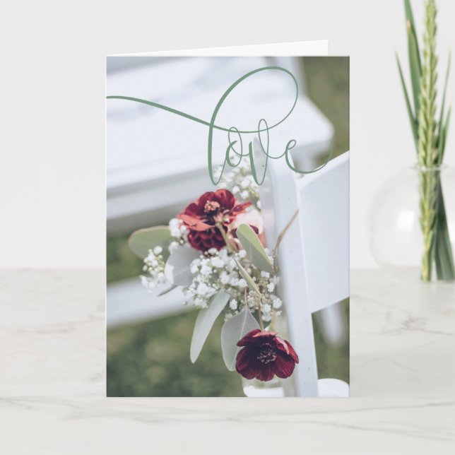 Shabby Chic "Happily Ever After" Wedding Card (Front)