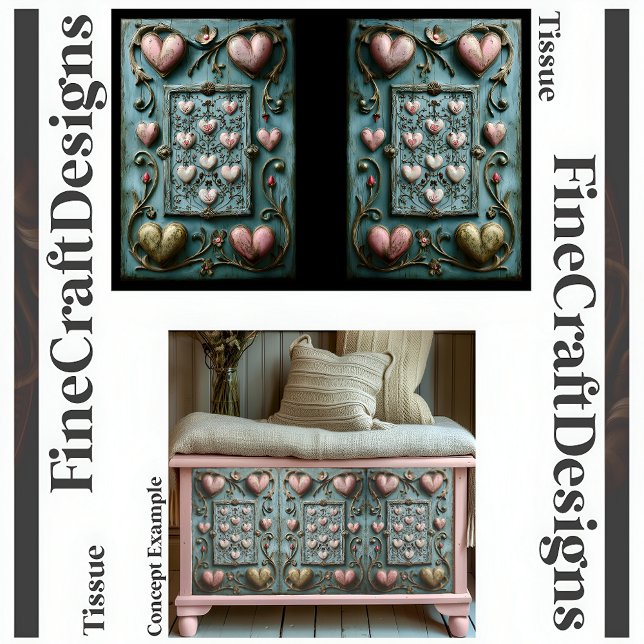 Shabby Chic Hearts + Vines Decoupage L&R 158  Tissue Paper (Creator Uploaded)