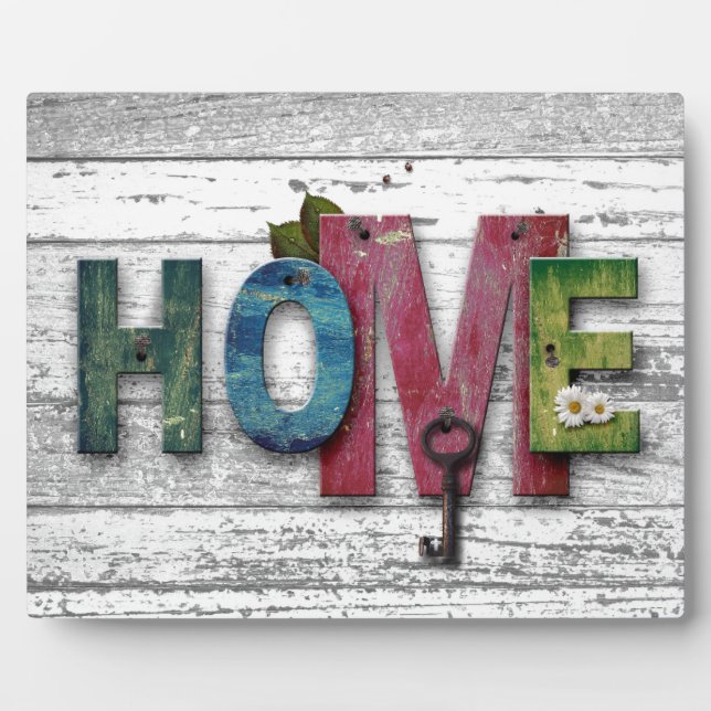 Shabby Chic Home Words On Wood Plaque (Front)