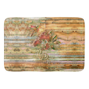 Shabby Chic Hummingbird Flight Bath Mat