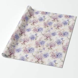 Shabby Chic Hydrangea Floral Delight Wrapping Paper