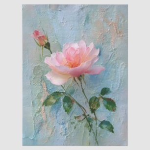 Shabby Chic Impasto Pink Rose Tissue Paper